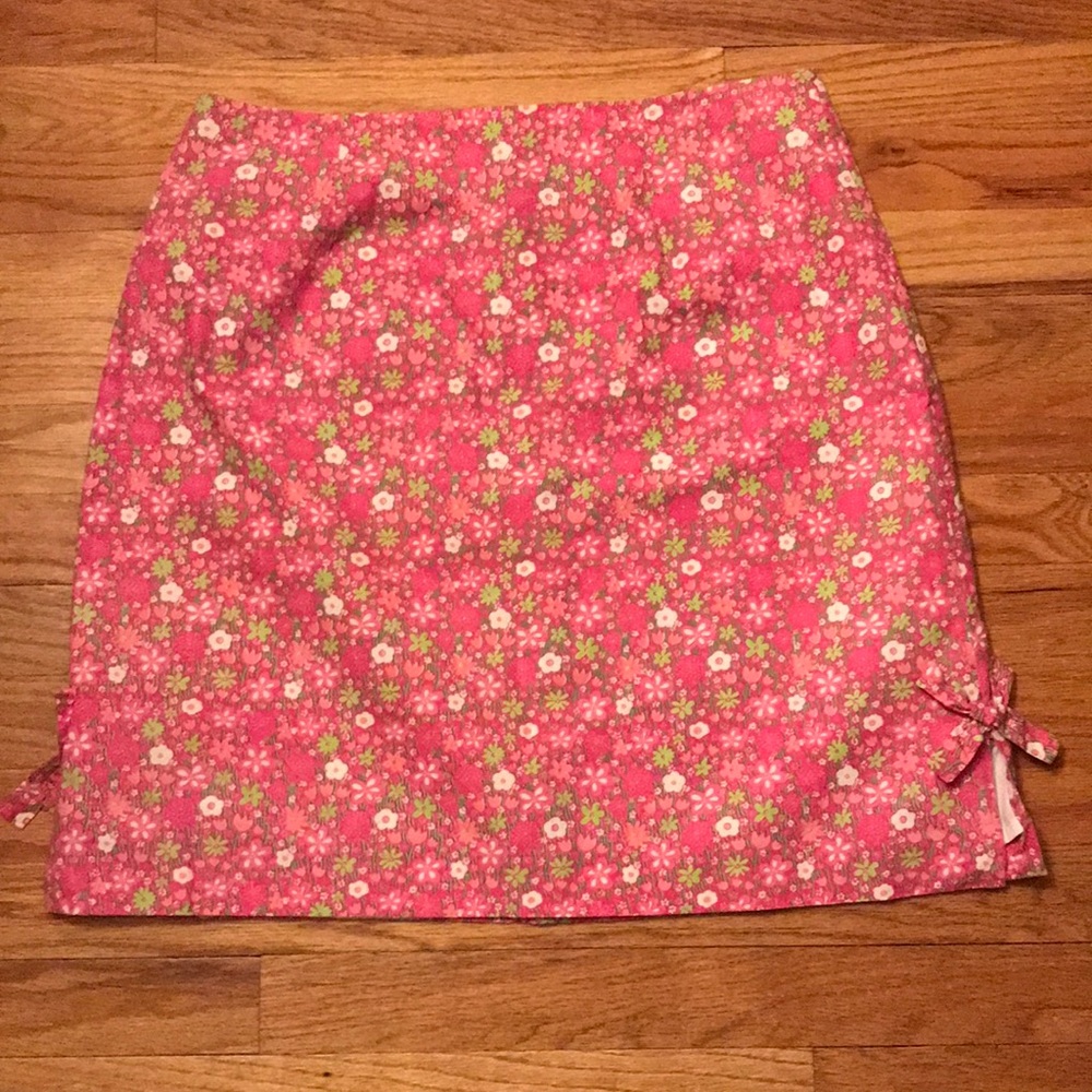 Med Lilly Pulitzer Pink Flowered Skirt